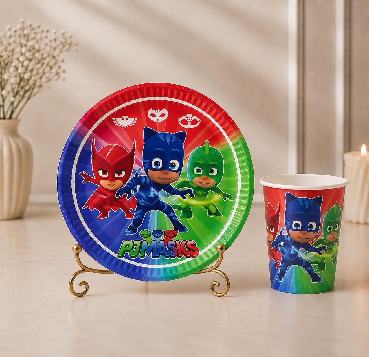 Pj Masks Karton Tabak Bardak 8 Adet