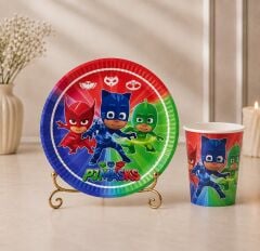 Pj Masks Karton Tabak Bardak 8 Adet