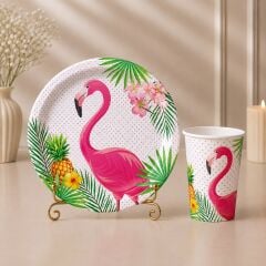 Flamingo Karton Tabak Bardak 8 Adet