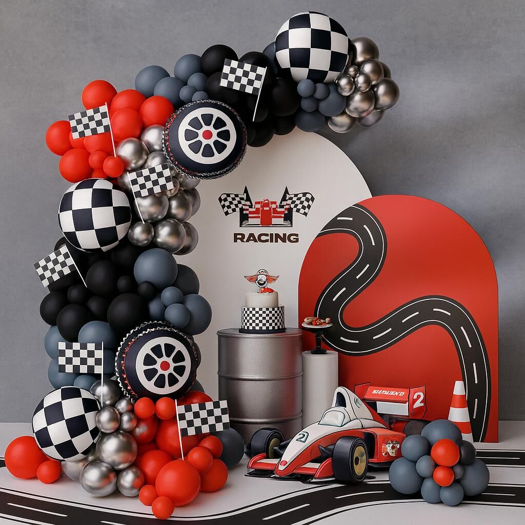 Yarış Teması Balon Zinciri