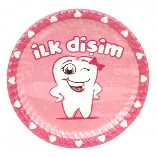 Kız Diş Karton Tabak 8 Adet