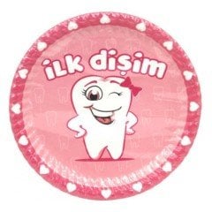 Kız Diş Karton Tabak 8 Adet