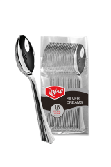 Metal Görünümlü Plastik Kaşık 18 Adet