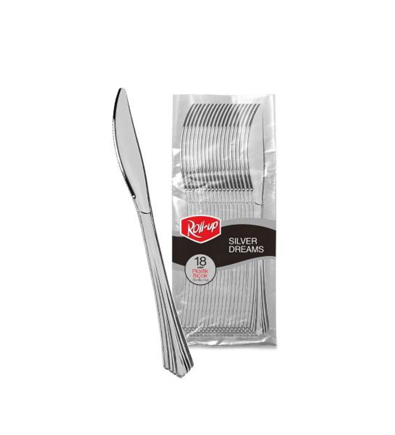 Metal Görünümlü Plastik Bıçak 18 Adet