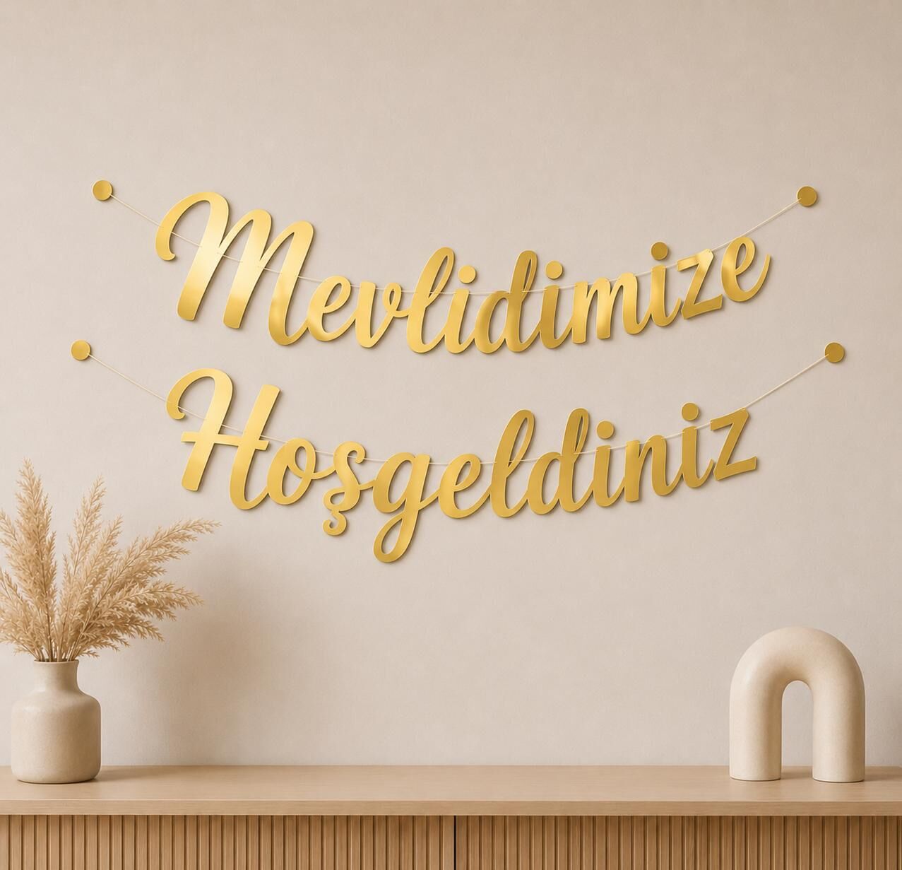 Mevlidimize Hoşgeldiniz Yazısı Gold