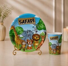 Safari Karton Tabak Bardak 8 Adet