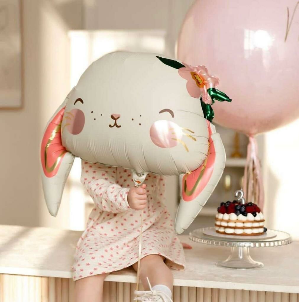 ÇİÇEKLİ TAVŞAN FOLYO BALON