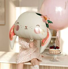 ÇİÇEKLİ TAVŞAN FOLYO BALON