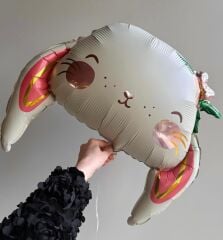 Çiçekli Tavşan Folyo Balon