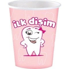 Kız Diş Karton Bardak 8 Adet