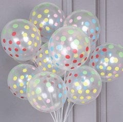 ŞEFFAF PUANTİYELİ BALON 5 ADET
