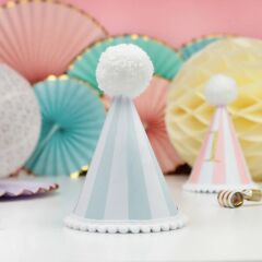 Mavi Çizgili Kukuleta Şapka