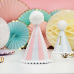 Pembe Çizgili Kukuleta Şapka