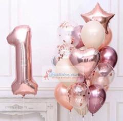 1 Yaş Rose Balon Demeti