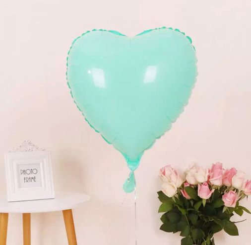 MİNT KALP MAKARON BALON ( 1 ADET )