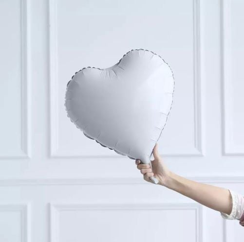 Beyaz Kalp Folyo Balon 1 Adet