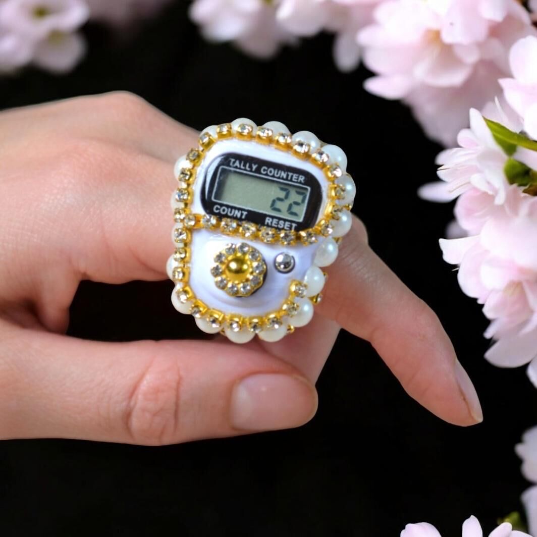 Beyaz Taşlı Zikirmatik 12 Adet