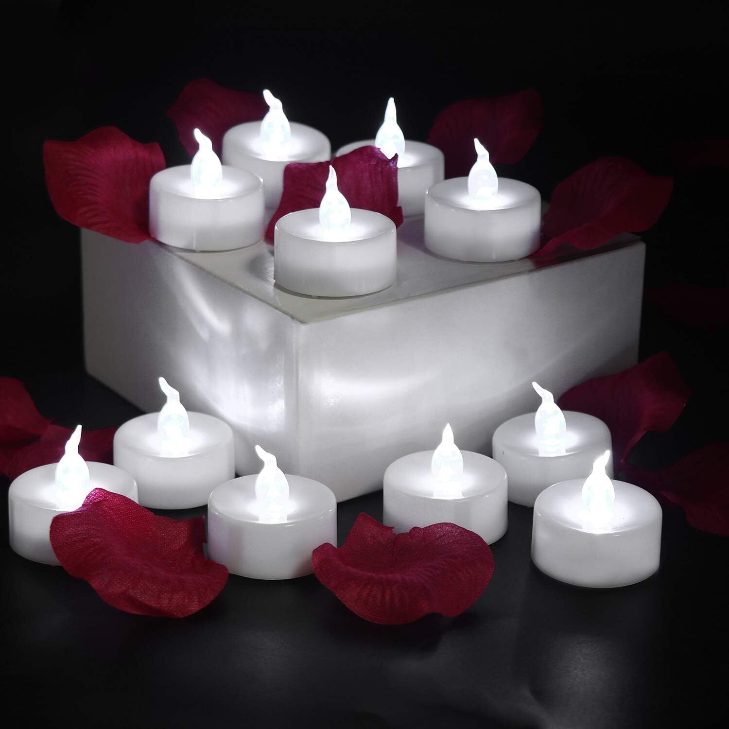 Ledli Beyaz Tealight Mum  1 Adet