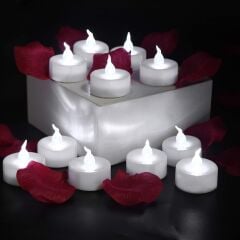 Ledli Beyaz Tealight Mum  1 Adet