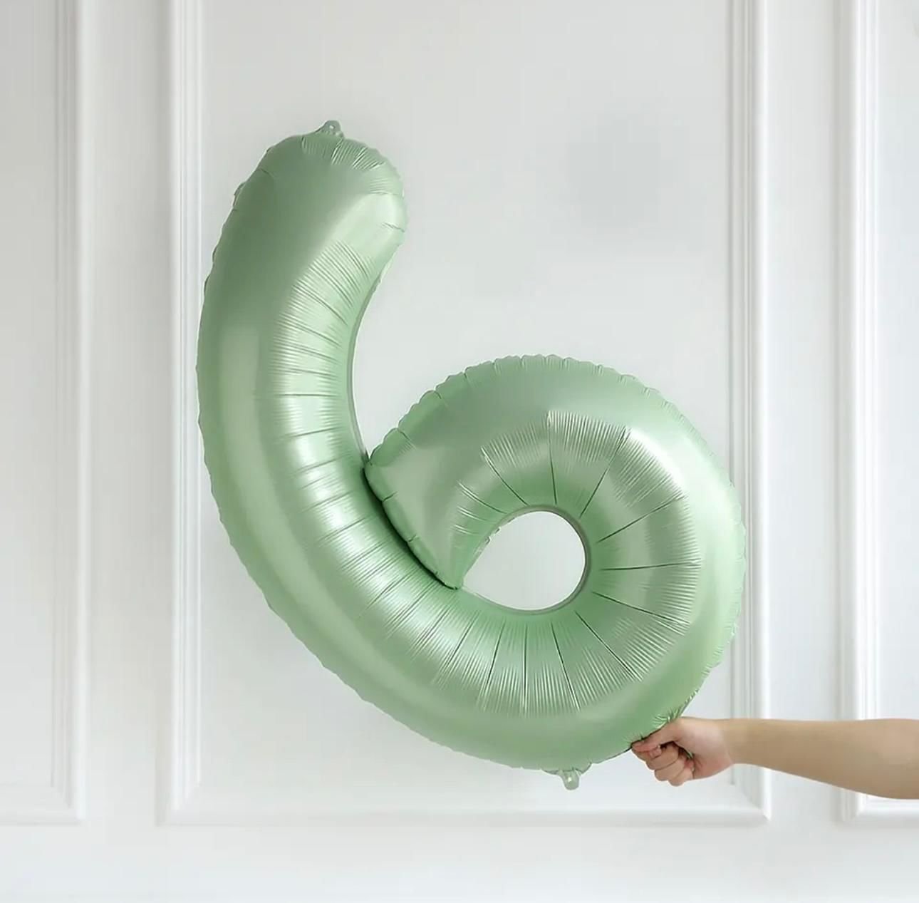 75cm 6 Yeşil Rakam Folyo Balon