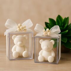 Beyaz Ayıcık Hediyelik Mum 20 Adet