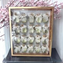 Hediyelik İnci Kurdeleli Şişe Kolonya 20 Adet