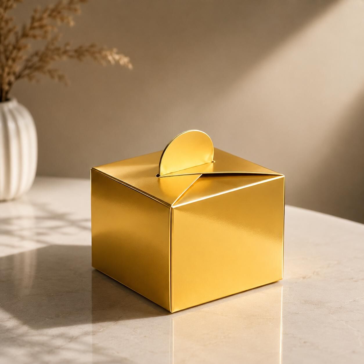 Gold Küp Lokum Kutusu 24 Adet