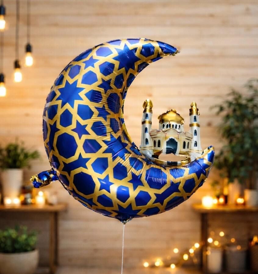 Mavi Ay Kubbe Folyo Balon 1 Adet