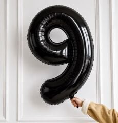 75cm 9 Siyah Rakam Folyo Balon