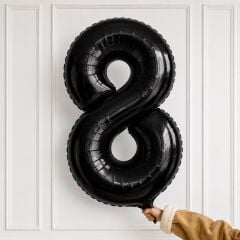 75cm 8 Siyah Rakam Folyo Balon