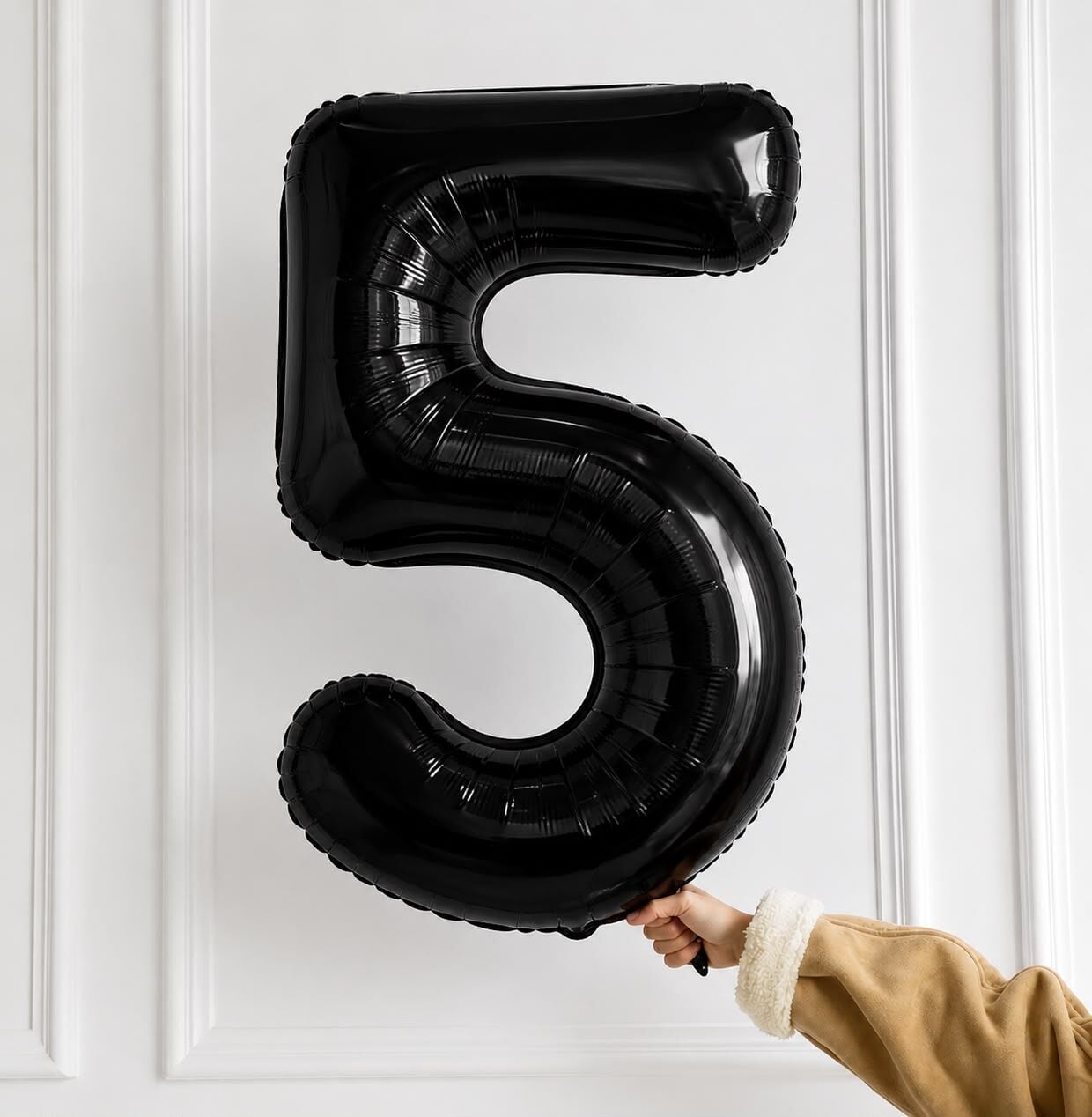 75cm 5 Siyah Rakam Folyo Balon