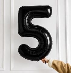 75cm 5 Siyah Rakam Folyo Balon
