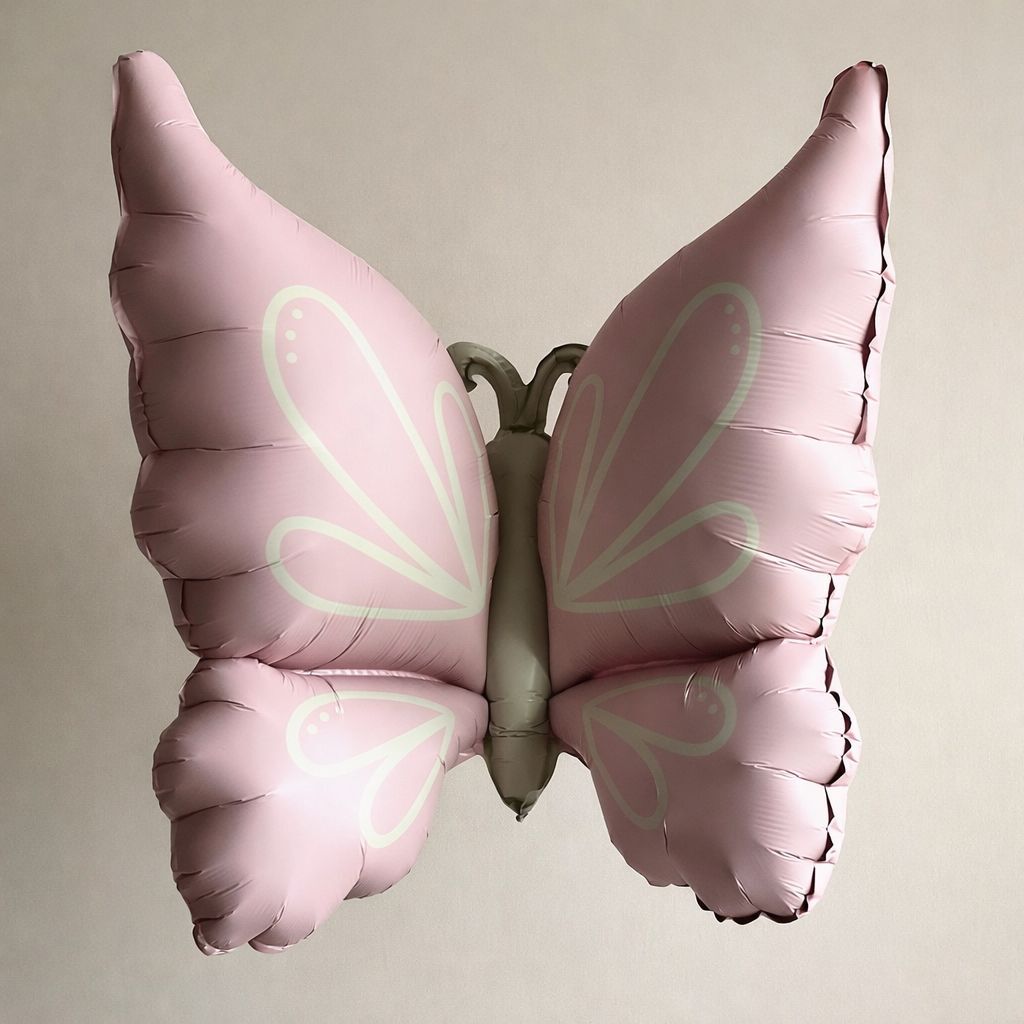 Winged Pembe Kelebek Folyo Balon