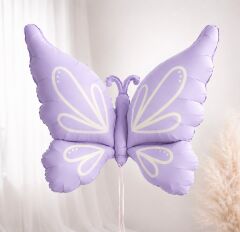 Winged Lila Kelebek Folyo Balon