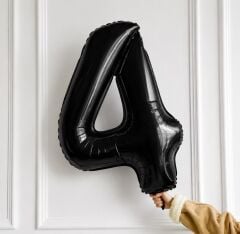 75cm 4 Siyah Rakam Folyo Balon