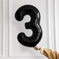 75cm 3 Siyah Rakam Folyo Balon