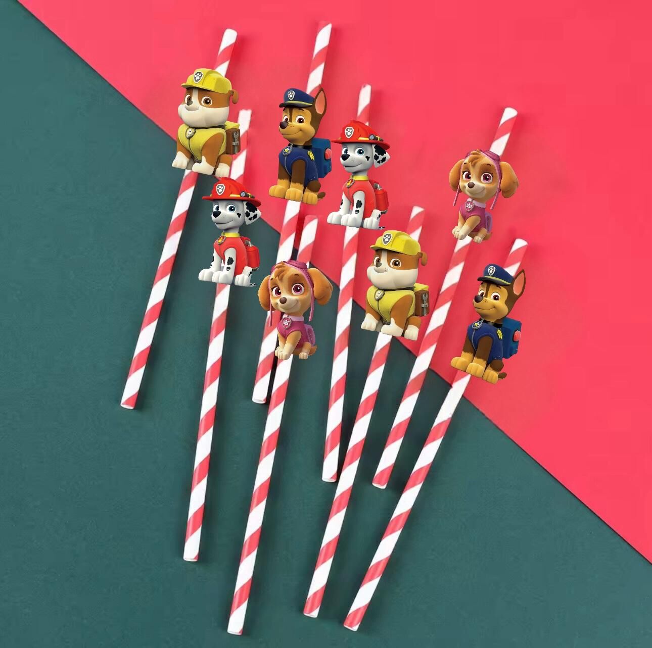 Paw Patrol Fiğürlü Kağıt Pipet 10 Adet