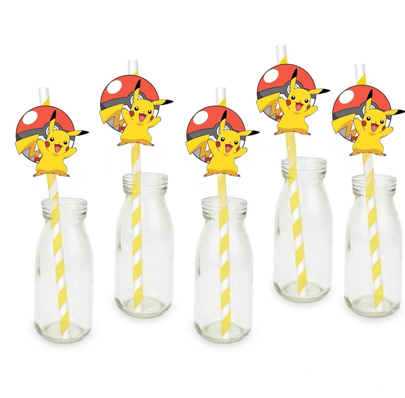 Pokemon Fiğürlü Kağıt Pipet 10 Adet