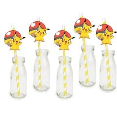 Pokemon Fiğürlü Kağıt Pipet 10 Adet