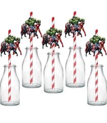 Avengers Fiğürlü Kağıt Pipet 10 Adet
