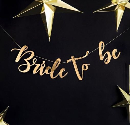 Gold İtalik Kaligrafi Bride To Be Yazısı