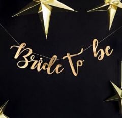 GOLD İTALİK BRİDE TO BE BANNER