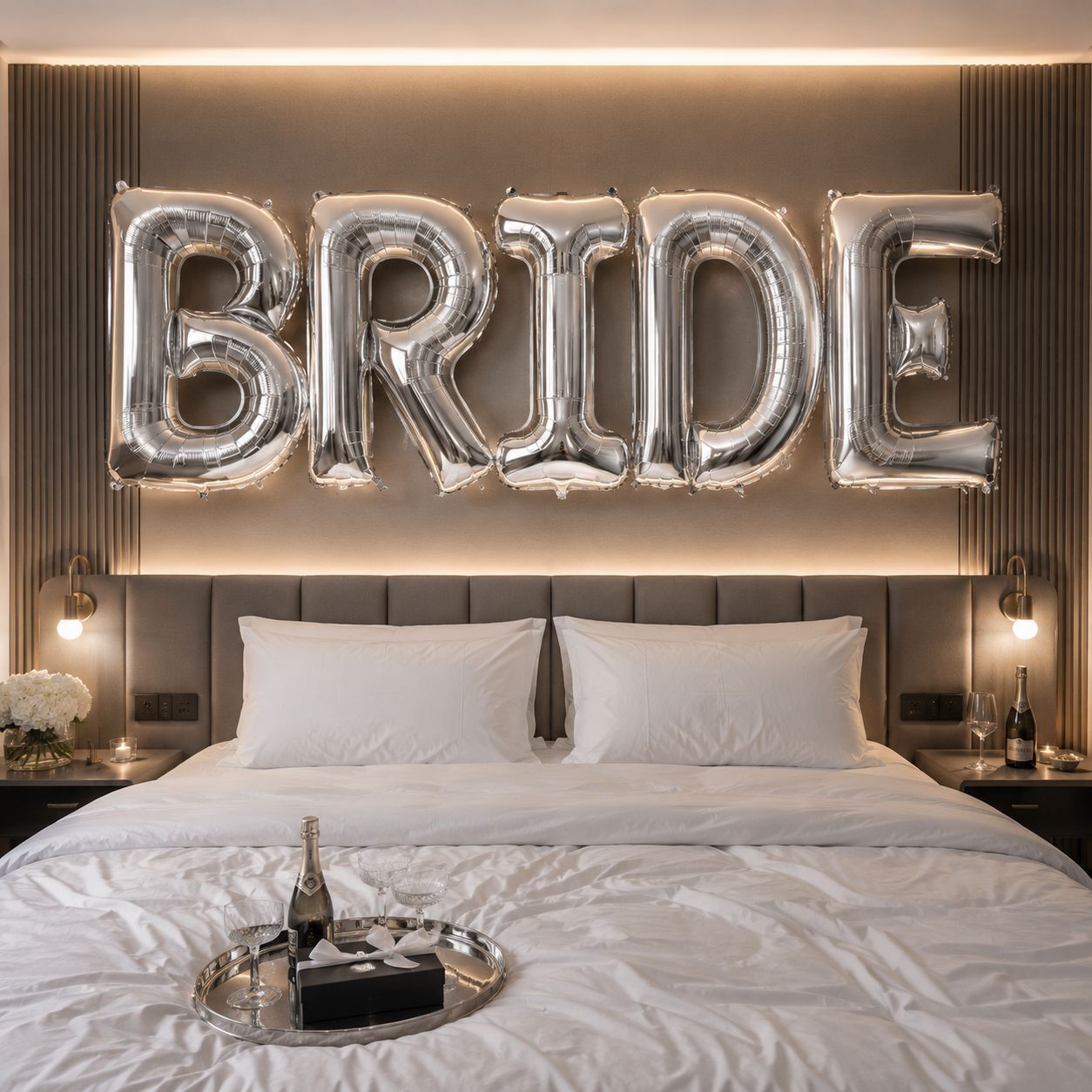 100cm Gümüş Bride folyo Balon
