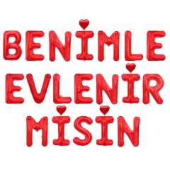 KIRMIZI BENİMLE EVLENİRMİSİN FOLYO BALON