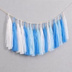 Lacivert Beyaz Mavi Püskül Kit