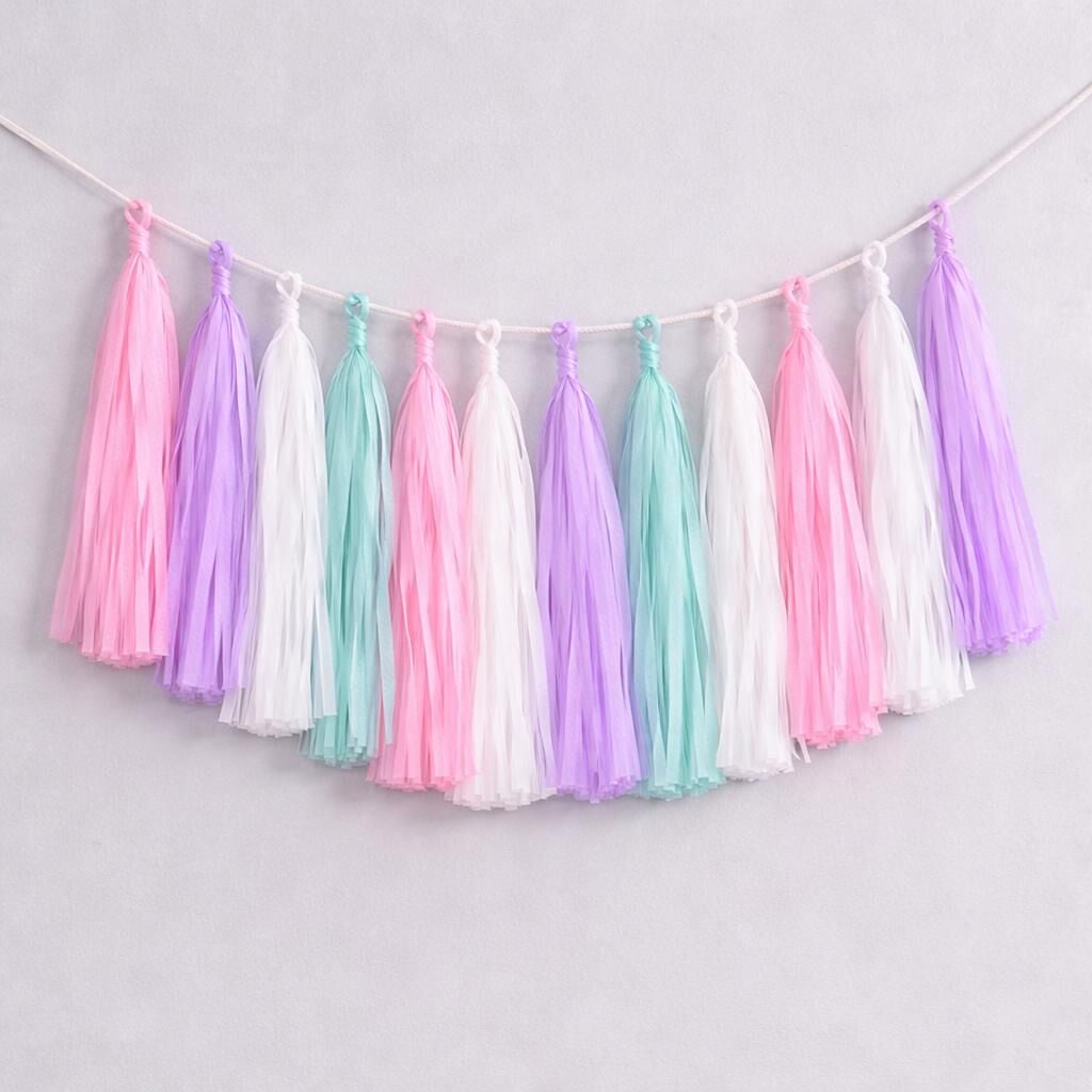 Pembe Mint Beyaz Lila Püskül Kit
