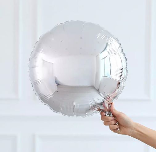 Gümüş Yuvarlak Folyo Balon 1 Adet