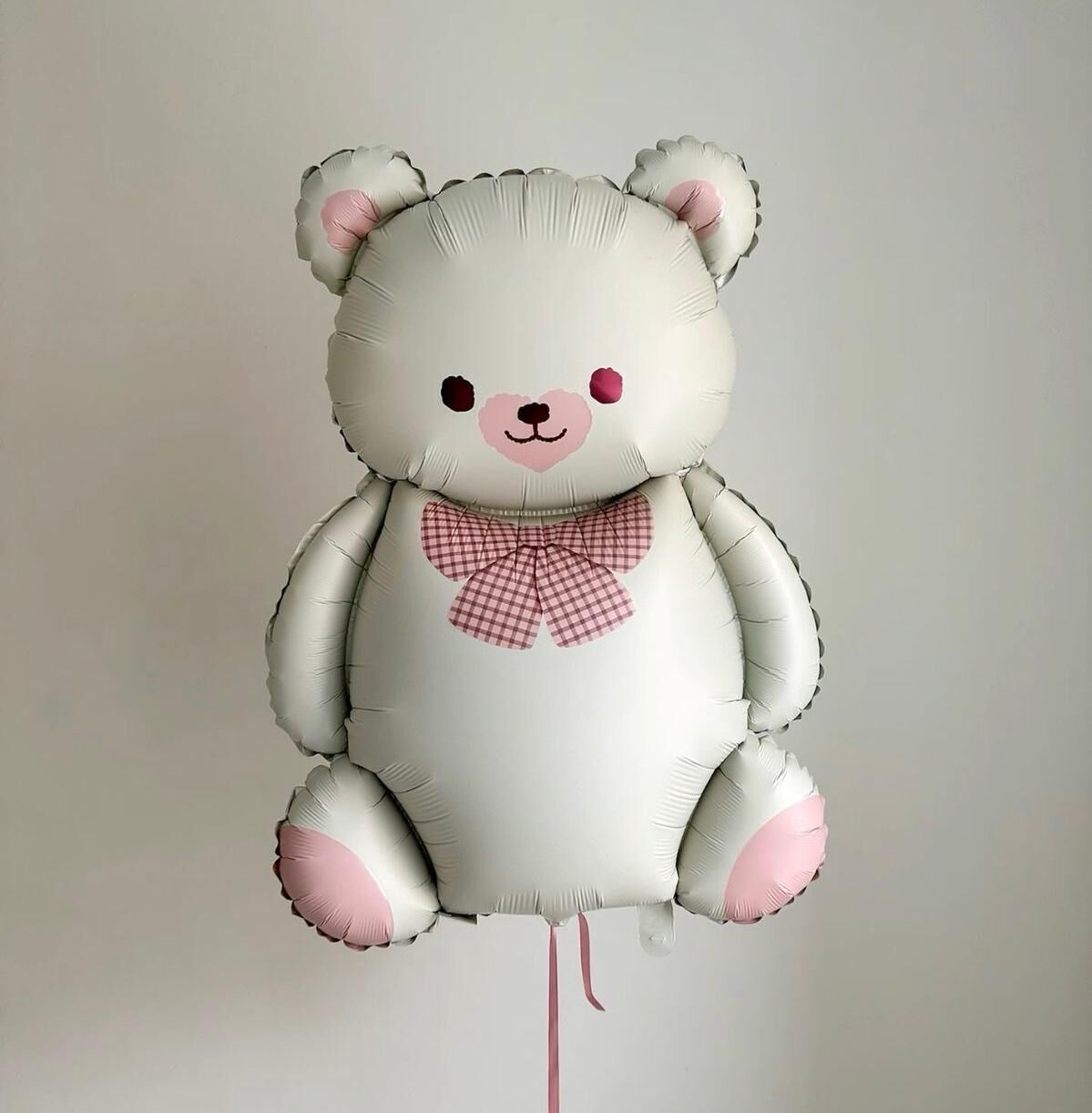Papyonlu Krem Saten Ayı Folyo Balon