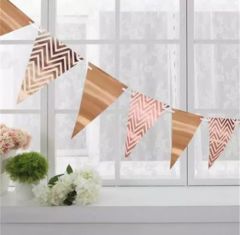 Rosegold Varaklı Bayrak Flama