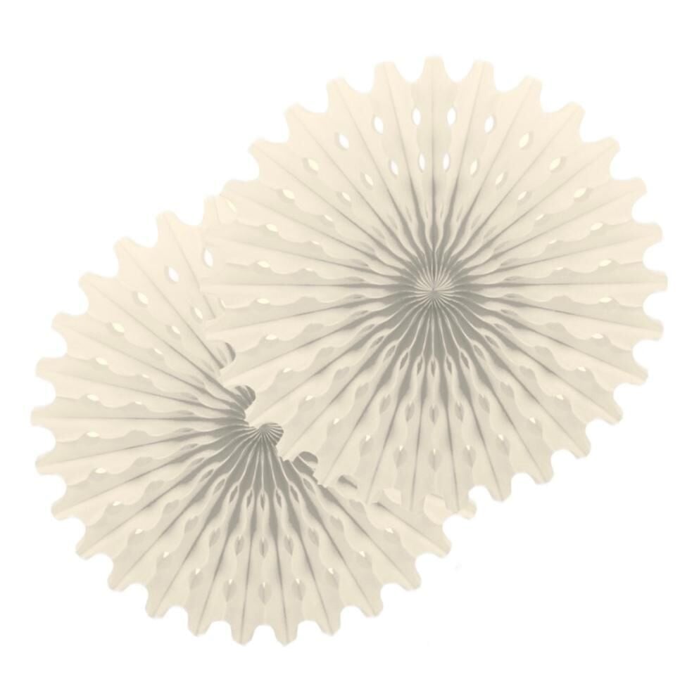 Krem Kağıt Yelpaze Süs 2 Adet